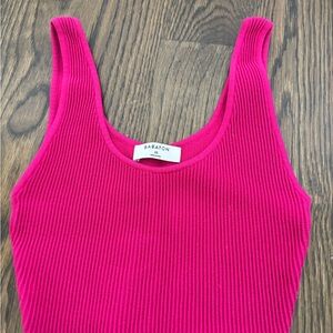 Babaton Fuchsia Ribbed Tank Top